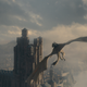 A dragon soars about the medieval city of King's Landing.